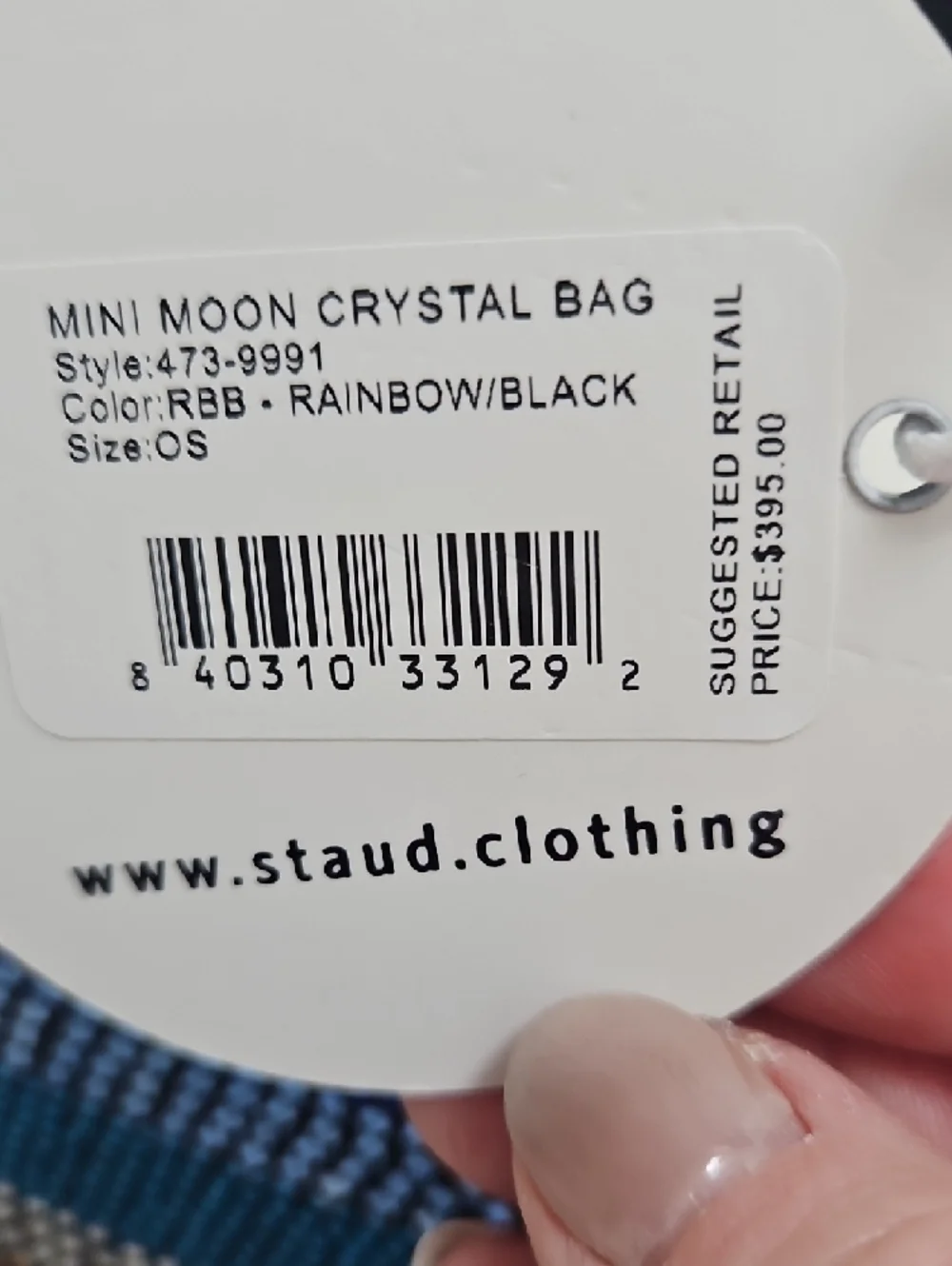 STAUD Multicolor Mini Moon Crystal Crescent Shoulder Bag - Picture 8 of 9